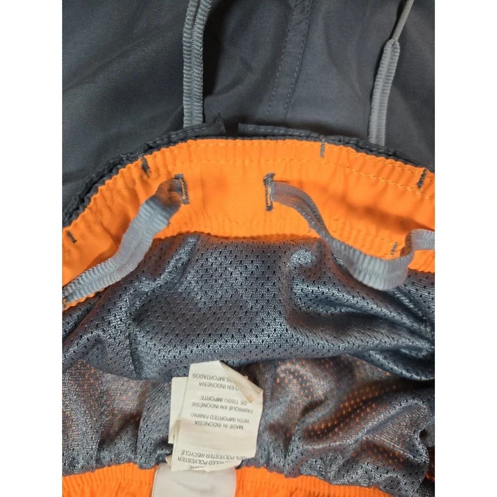 Men's Nike swim trunks Size‎ Large Gray Orange performance swimming Tie Front